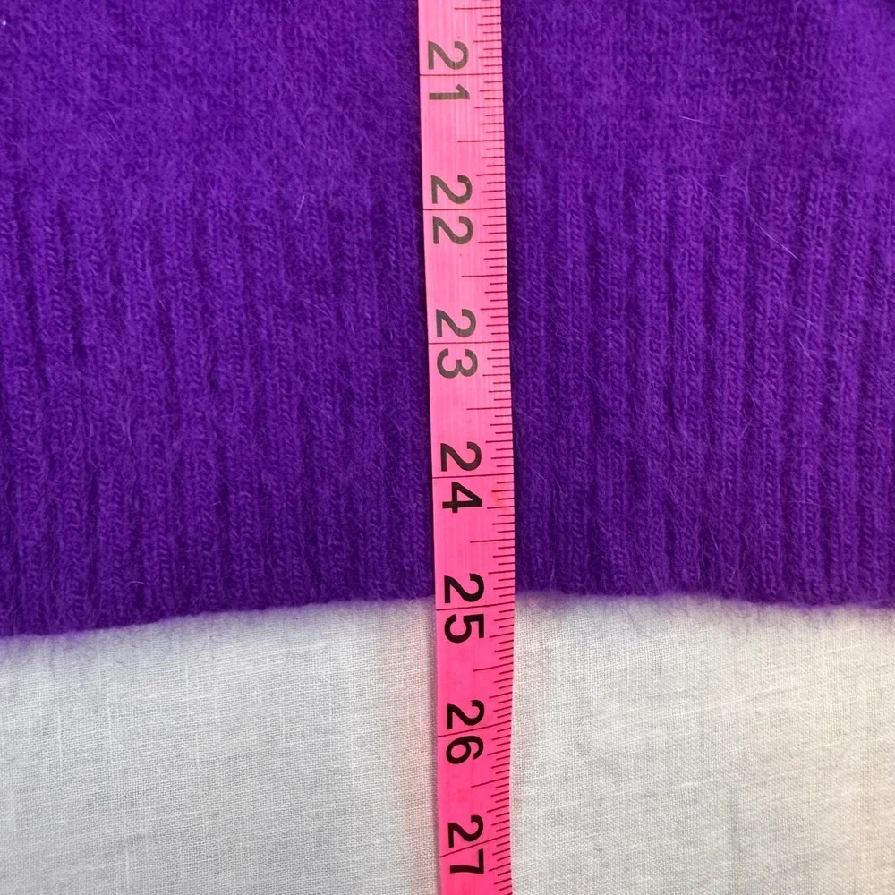 JARRODS Purple Angora Rabbit Hair Blend Crew Neck Pullover Sweater Size L - Picture 5 of 7